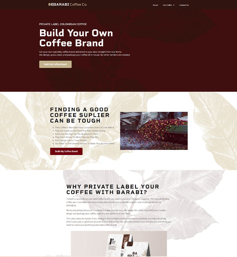 Barabi Coffee website